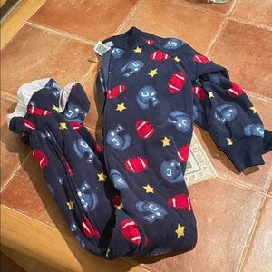 Carter's Navy Blue Footie with Red and Yellow Stars